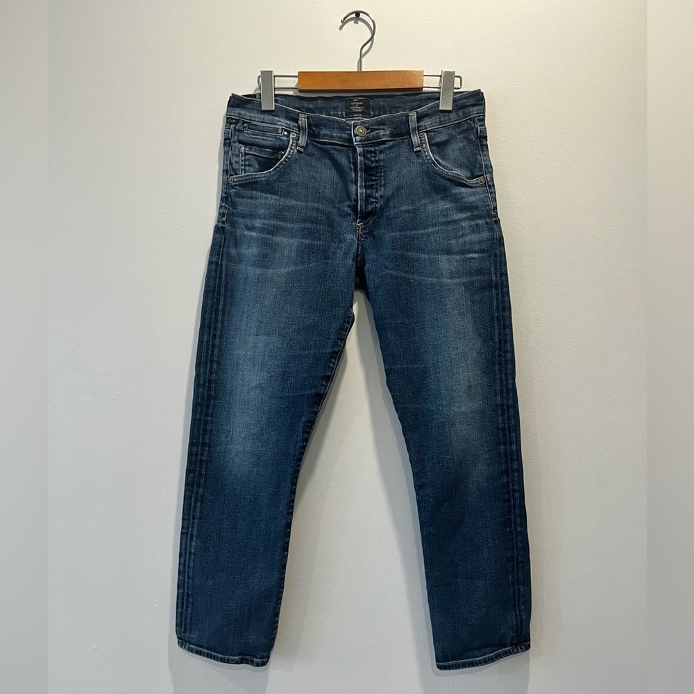 Citizens of Humanity Emerson Slim Boyfriend Midrise Relaxed Crop Blue Ridge Jean - Picture 4 of 9